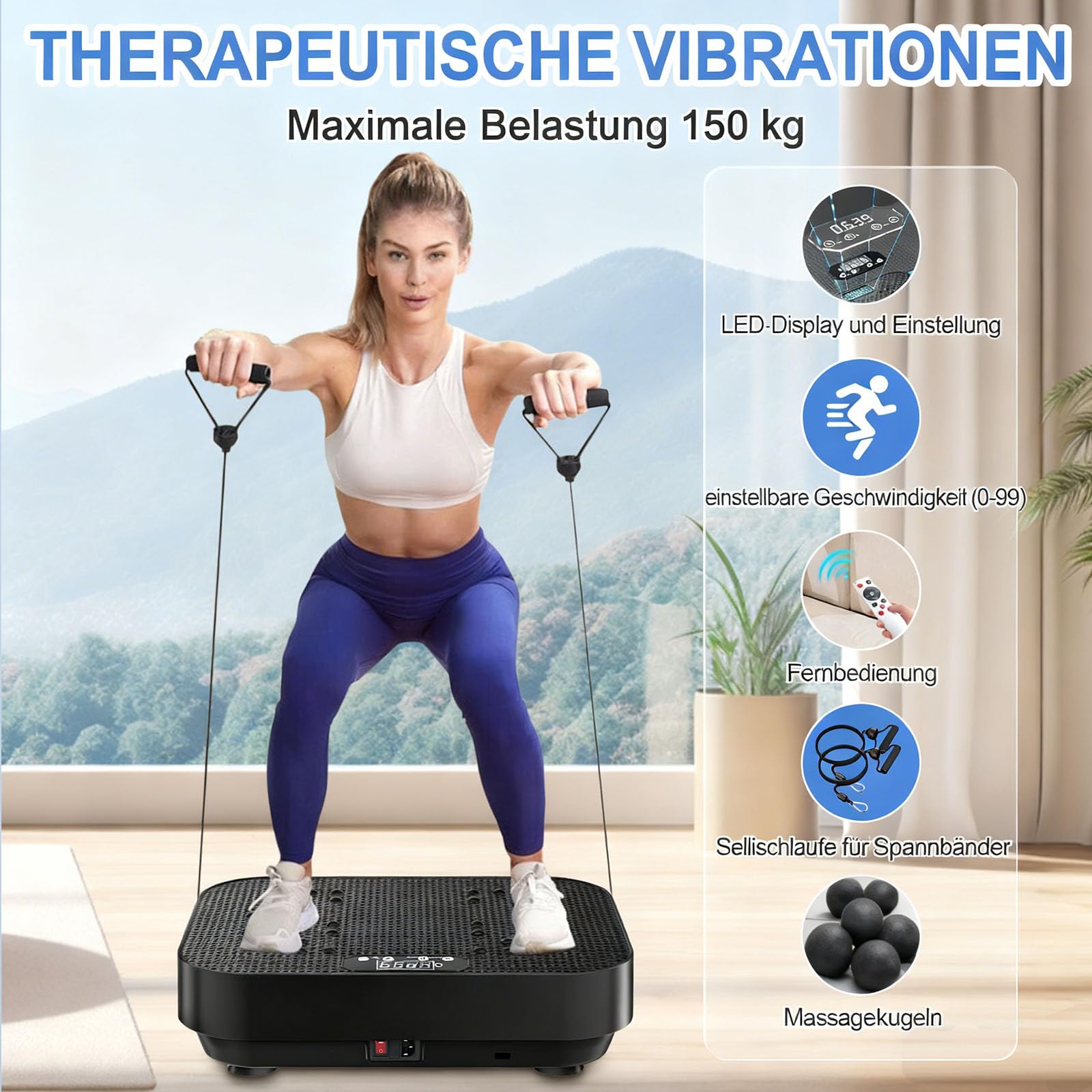 Machine Plate vibrante, Mise à Jour de Fitness Vibrant Drainage lymphatique Shaker Complet pour Perdre du Poids, Plateforme de Fitness vibrante