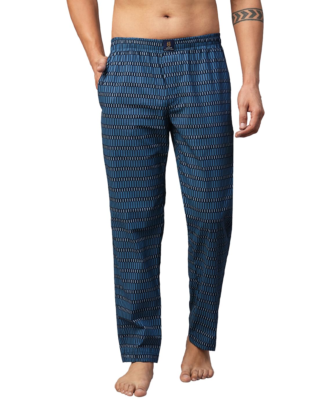 Men's Lounge Pants 100% Cotton Men's Lounge Night Pant Comfortable Leisure-Wear Lower with an Elastic Waist-Band and Regular Fit Track Pants, Machine Washable Stay at Home