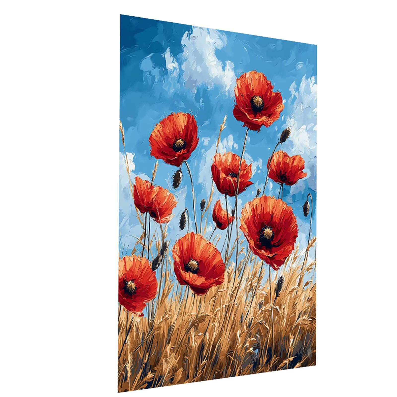 Malowanie po numerach dla dorosłych i dzieci, kwiat, malowanie po numerach dla dorosłych farbą akrylową i pędzlami, kolorowe płótno do malowania, 100 x 137 cm, materiały plastyczne do dekoracji pokoju