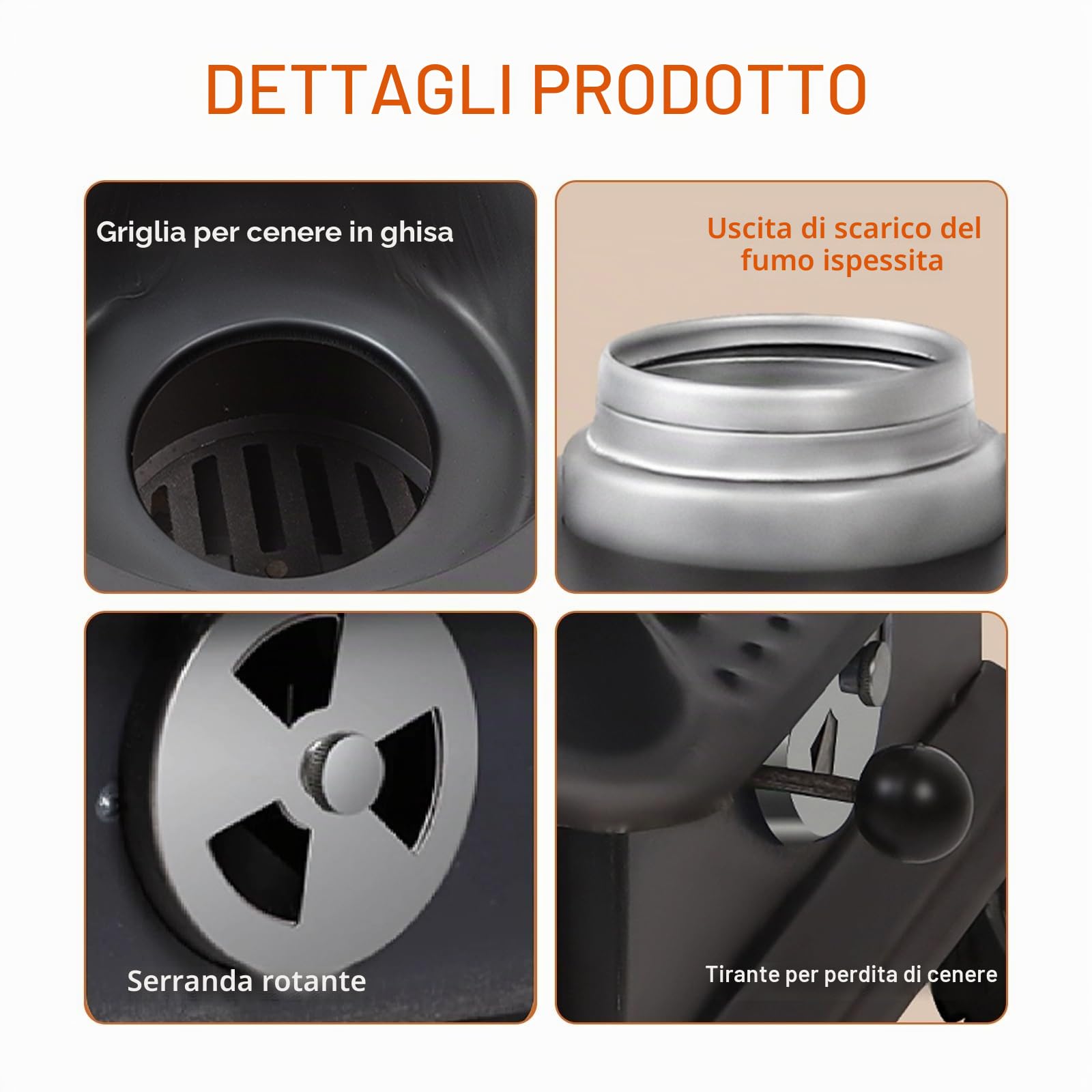 Stufa A Legna Economica, Stufa A Pellet Idro Con Uscita Fumi Densa, Ganci, Pinze, Pale For Barbecue, Picnic, Riscaldamento E Cucina
