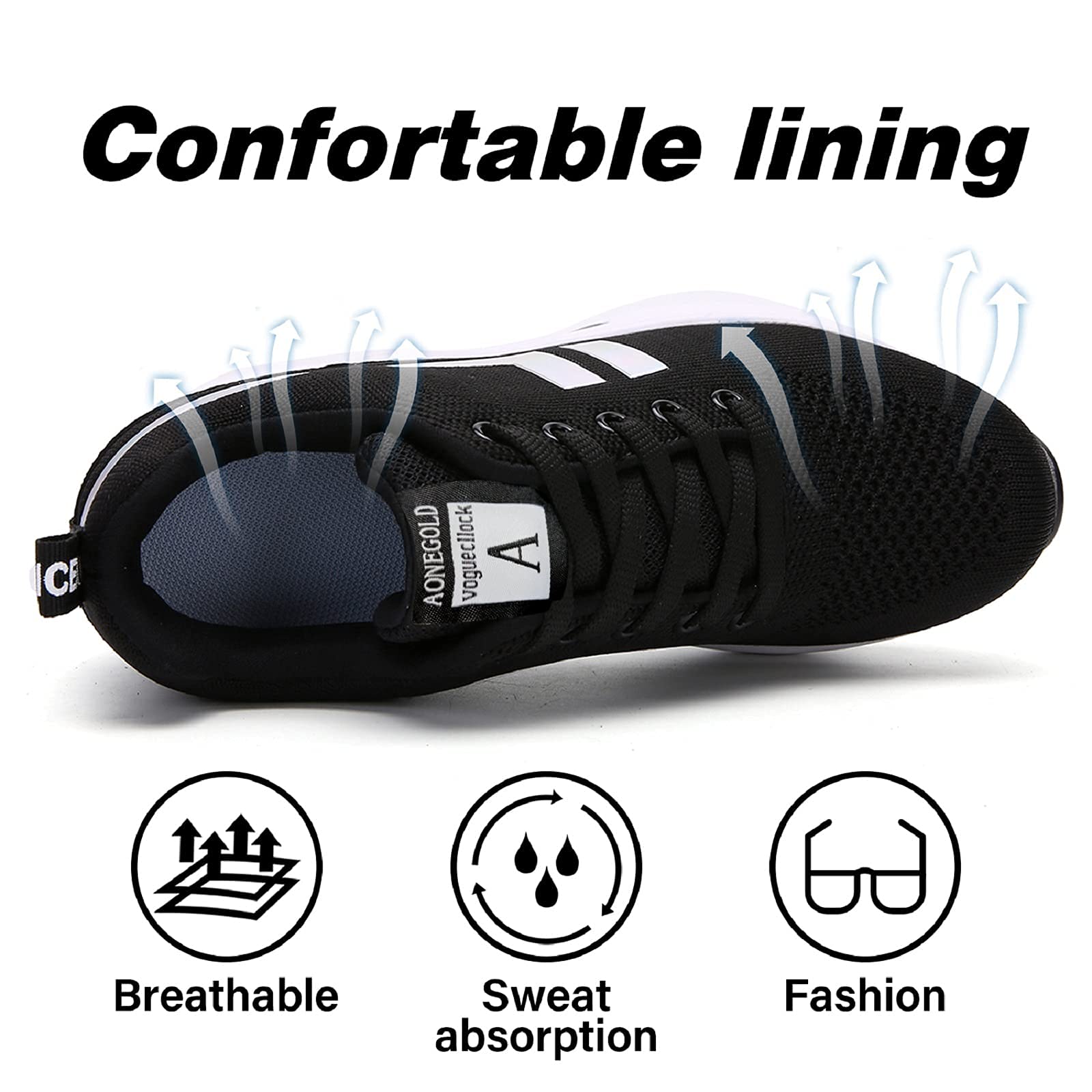 AONEGOLD Sneakers con Zeppa Interna Donna Scarpe da Ginnastica Sportive Casuale Tacco 8