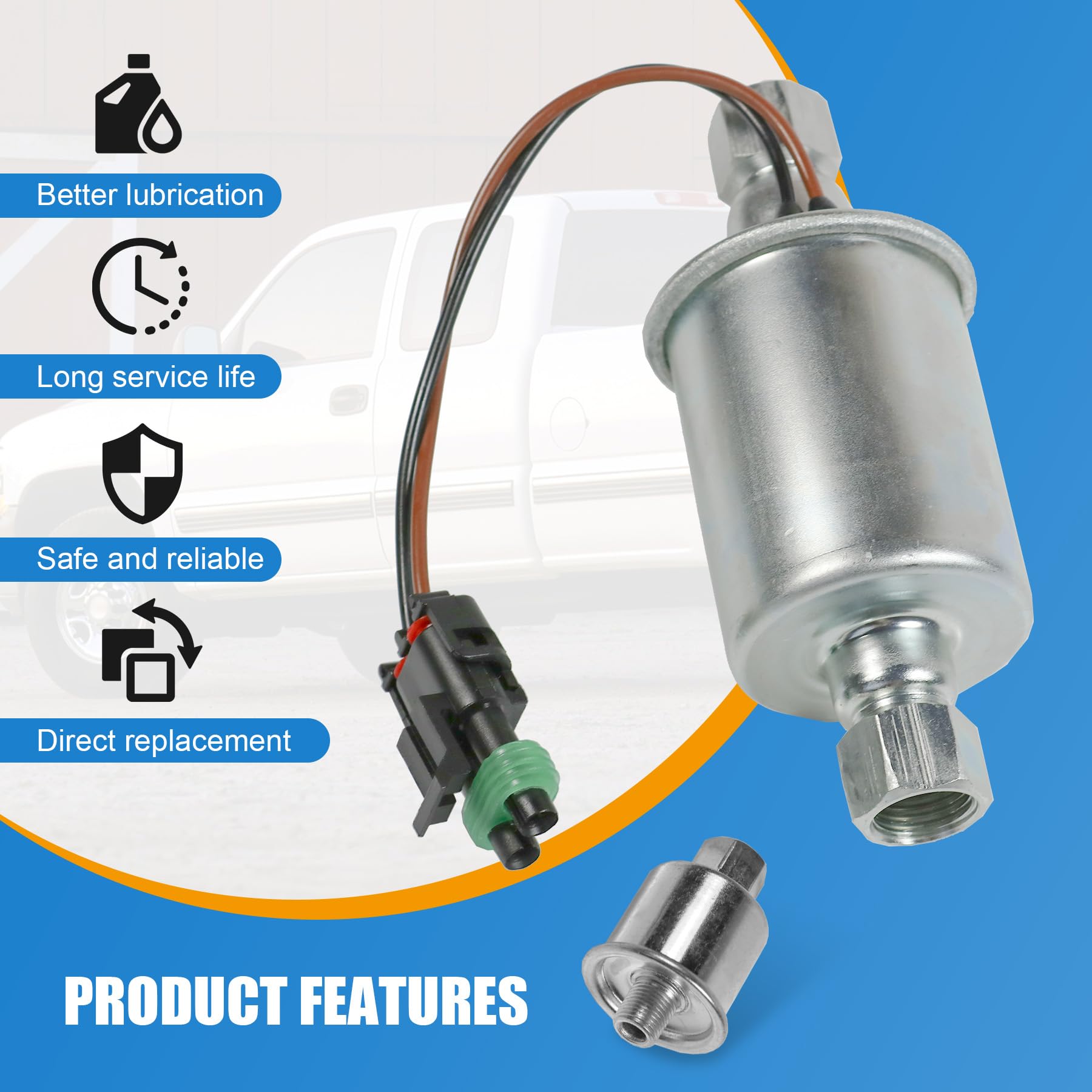 Pompa Di Sollevamento Carburante Diesel 6.5L E8413 Per Chevy GMC 1992-2002 (8-12 PSI), Sostitutiva Per Acdelco 15754298, OT18046, E520 - 3