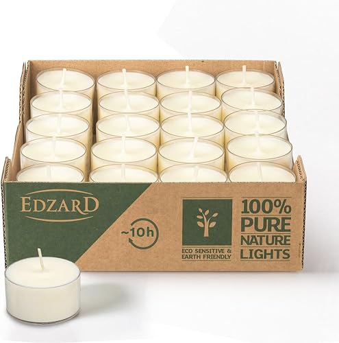 EDZARD 40 Velas de té de cera de colza en cápsula de…