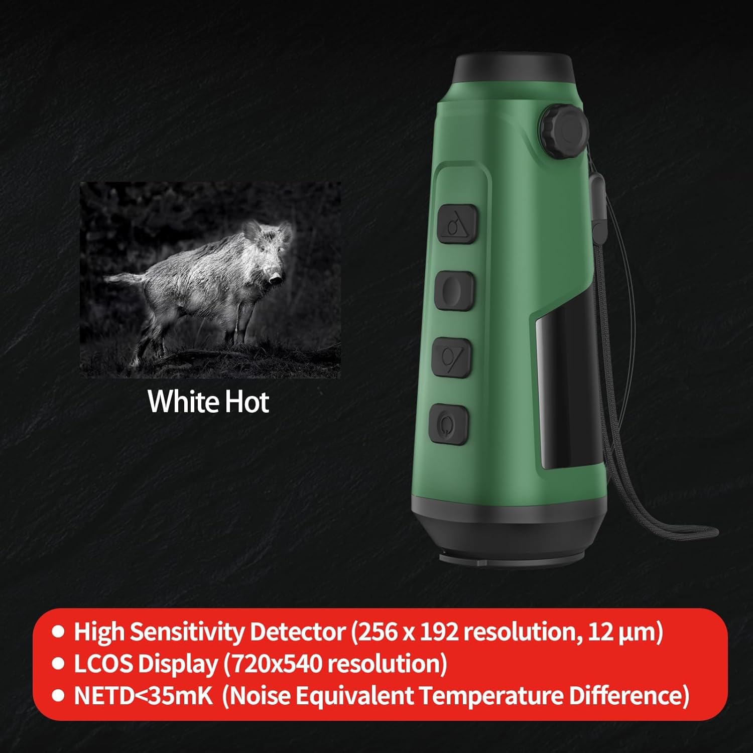C2 Thermal Imaging Monocular, 256x192 HD (12μm) Handheld Thermal Scope with 8X Zoom, Hot Spot Tracking, Video Recording, Portable Thermal Monocular for Hunting, Wildlife Observation, Outdoor​