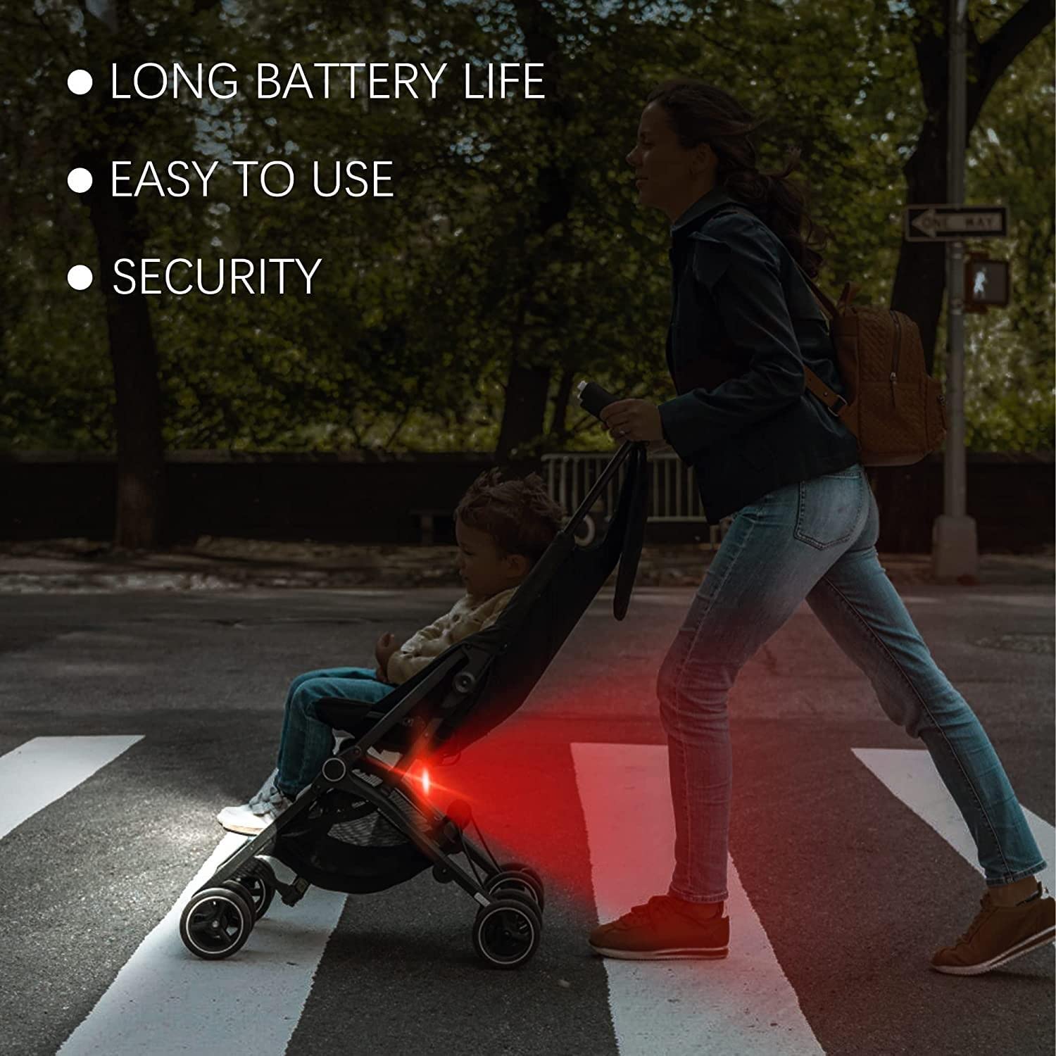 4 luci per carrozzina in silicone: luci LED impermeabili in silicone, luce per carrozzina con LED luminoso e 3 funzioni luminose, luce a LED per passeggino, attività all'aperto, corridore