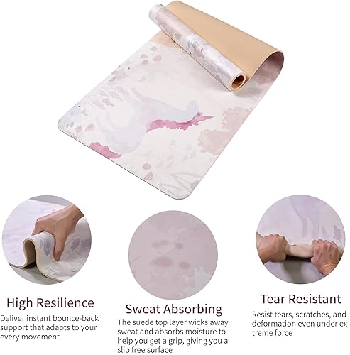 Miniatura 4 de Tapete de yoga, tapete de yoga con diseño antideslizante, tapete profesional de TPE para ejercicio, 72 x 24 pulgadas, tapete de entrenamiento