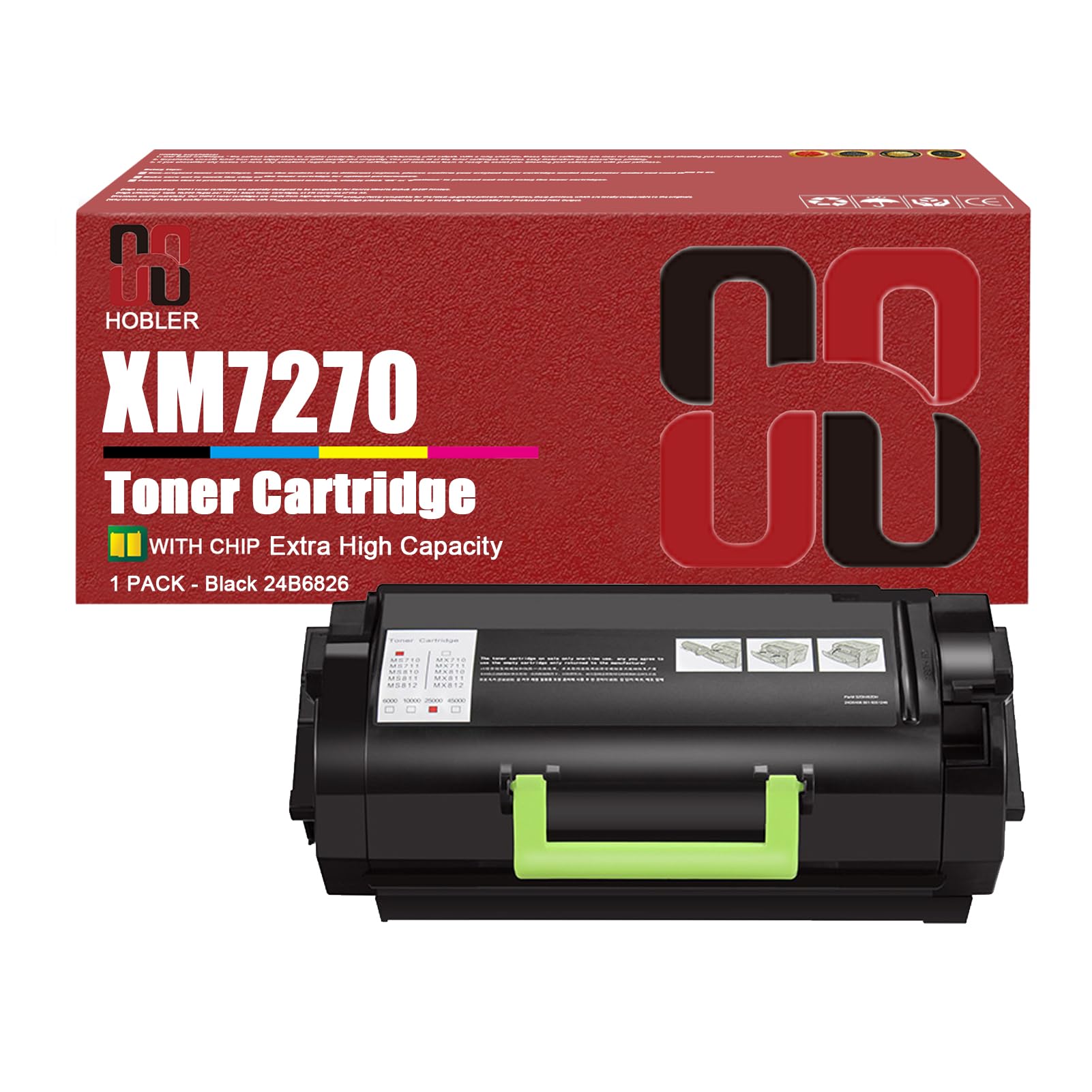 XM7270 Toner Cartridges Compatible for Lexmark 24B6826 Toner Cartridge Work for Lexmark XM7270 Printer