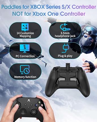 AOJAKI Paddles for Xbox Series S/X Controller (NOT for Xbox One S/X Controller), Back Button Attachment for Xbox Series Controller