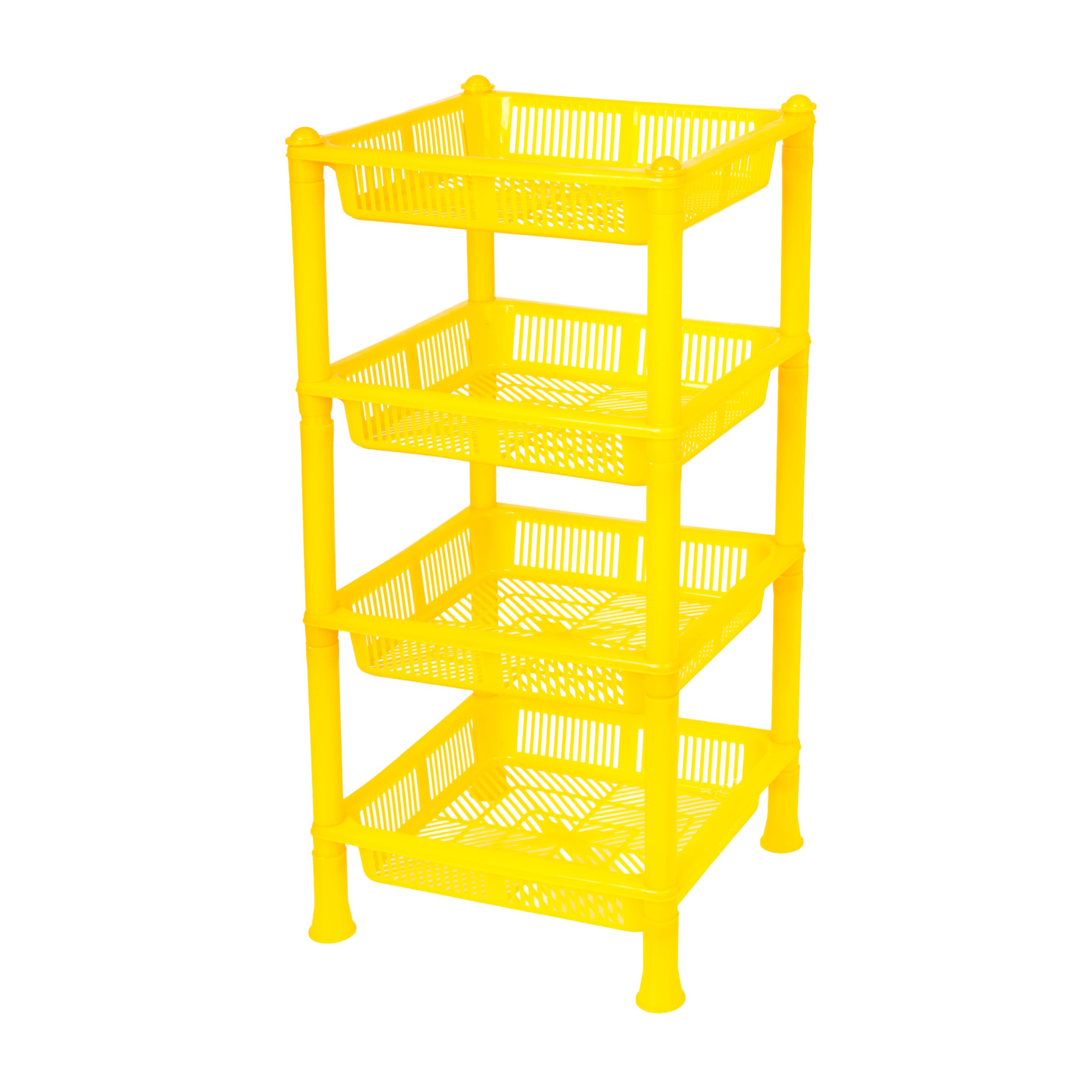 Hoross Plastic Home 4 Shelf Square Rack for Storage, Rugged Design, Strong and Durable,Space Saver, Vibrant Colors.-image-25