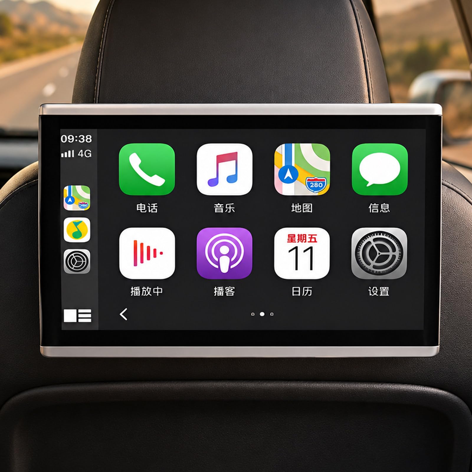 vnmudzeo 10.1" Car Headrest Video Player for Backseat, FHD Touch Screen,1024x600px IPS,Support 4K HDMI Input USB,Speaker,Remote,Multi-Language A
