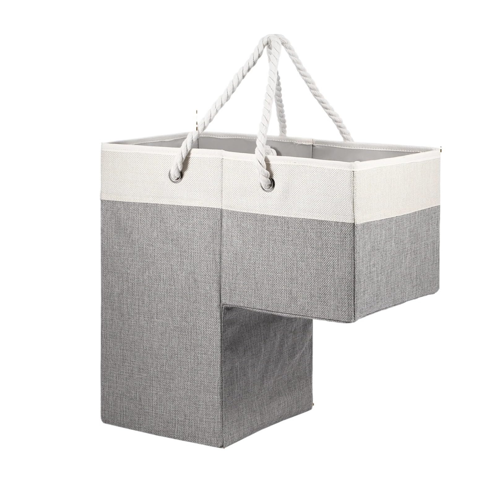 L-Shape Stair Basket Foldable Storage With Handles Space Saving Staircase Organizer For Carpeted(Color1)