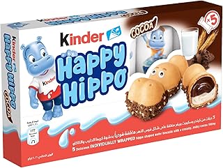 Kinder Happy Hippo Cocoa Cream Filled Wafer Biscuits 103g