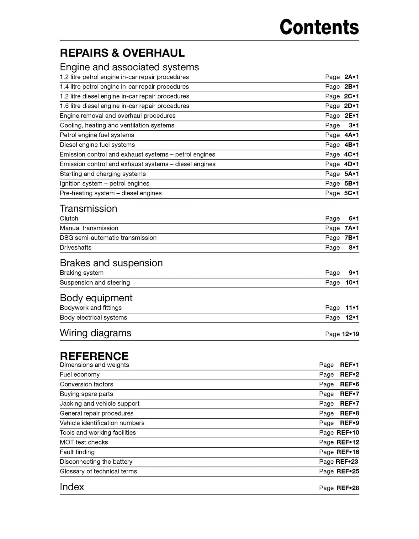 VW Polo (09 - 14) Haynes Repair Manual