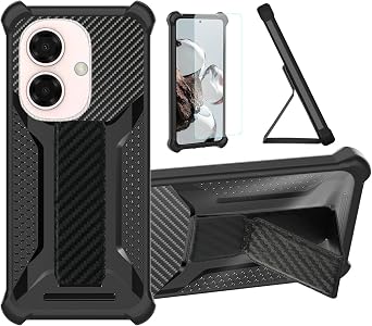 Case Compatible for Coolpad Cp12 Neo Phone Case Stand Cover [with 1* TempeBlack Glass Screen Protector] Hybrid Case [Folding Support Magnetic] [Frosted Anti-Fingerprint] ZJBB-Black