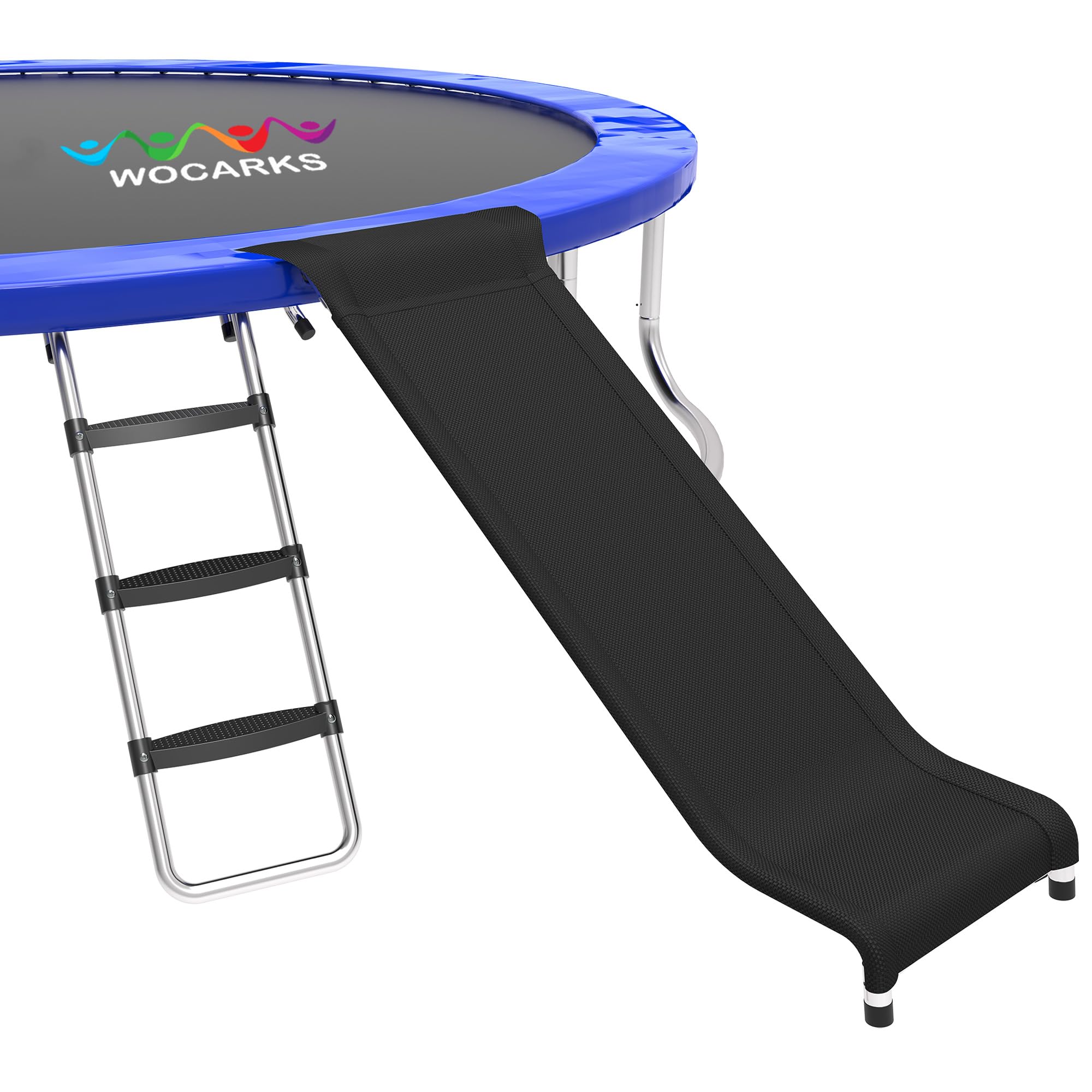Universal Trampoline Slide & Ladder Combo - Weatherproof, Easy Assembly, Non-Slip Steps, Durable, Smooth Sliding, Compact, Safe, Fits Most Trampolines