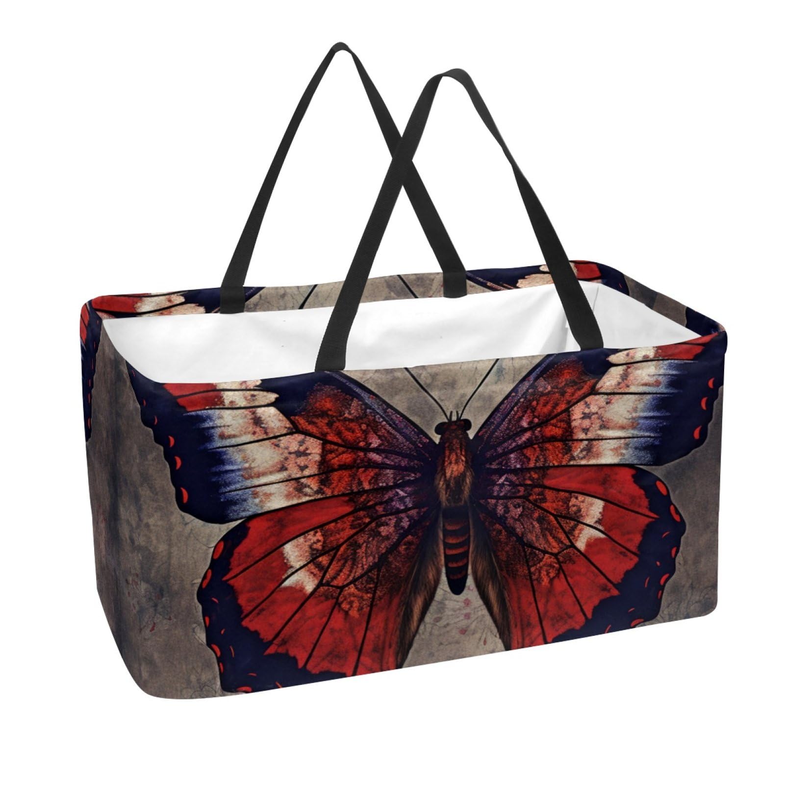 Sac d'épicerie réutilisable solide contre les emballages jetables style papillon