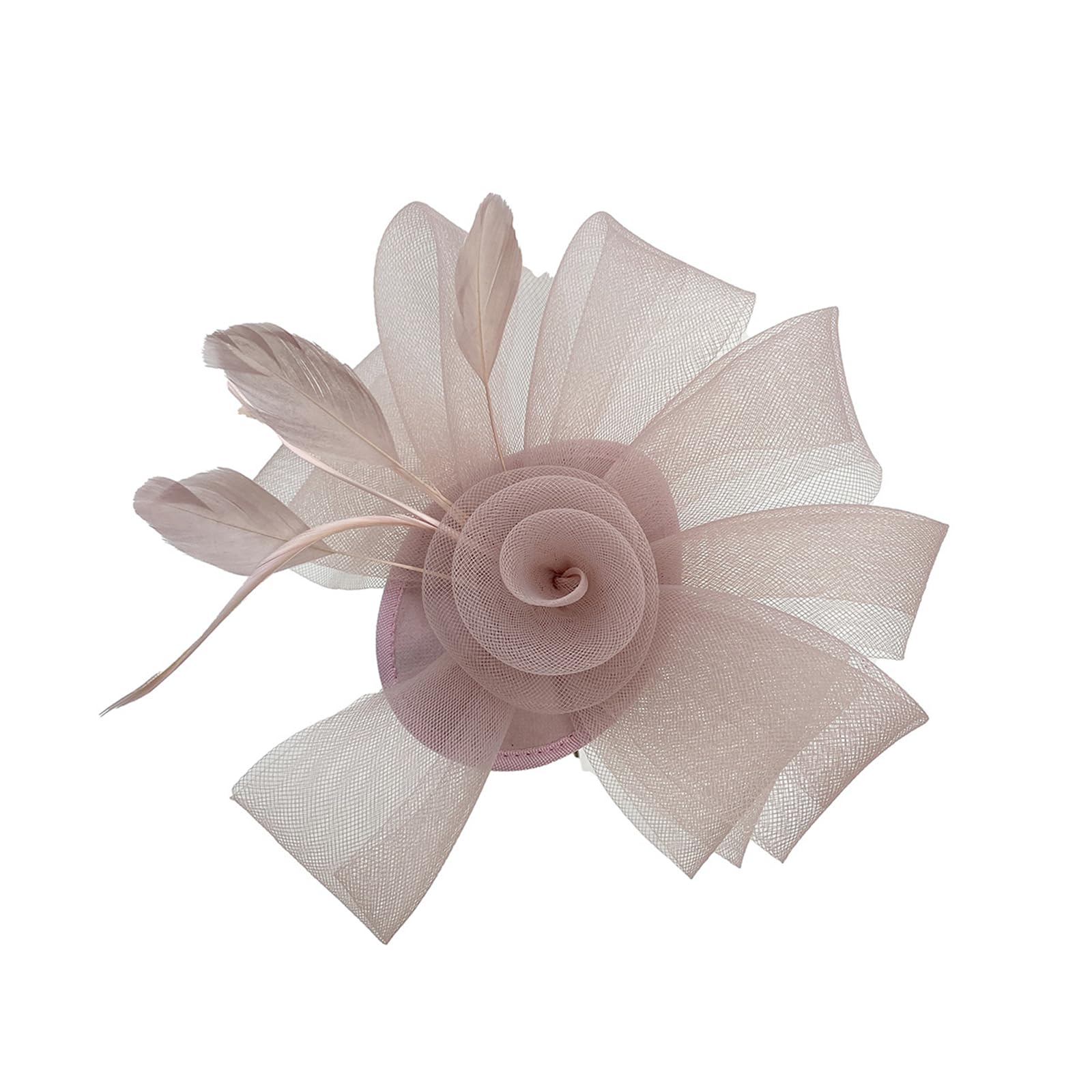MICFENY Breathable Tulle Flower Hair Clip With Feathered Formal Event Fascinator Hat for Casual Outfit Cocktails Party Dressingu