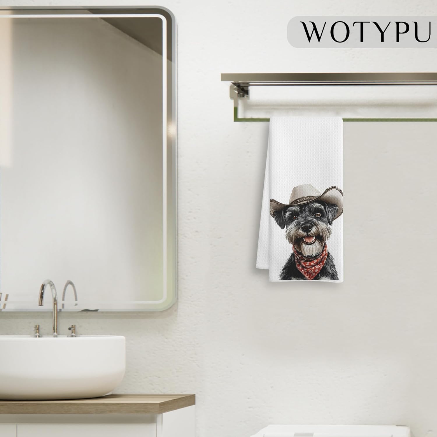 Funny Schnauzer Gifts Kitchen Towels, Miniature Schnauzer Gifts for Women Dish Tea Towel for Kitchen Decor, Dog Gifts Hand Towels for Bathroom Decor, 16X24 Inch - Image 5