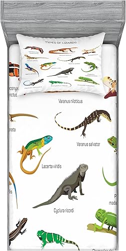 Miniatura 119 de Ambesonne Juego de sábanas bajeras y fundas de almohada, deliciosos tacos con verduras, cocina folclórica, ingredientes de recetas de comida Beige