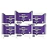 Amazon Basics Makeup Remover Wipes, Gentle Cleansing, Dermatologist Tested, Night Calming, Plant Based, Alcohol-Free, Removes Waterproof Mascara, 25 Count Per Pack, Pack of 6