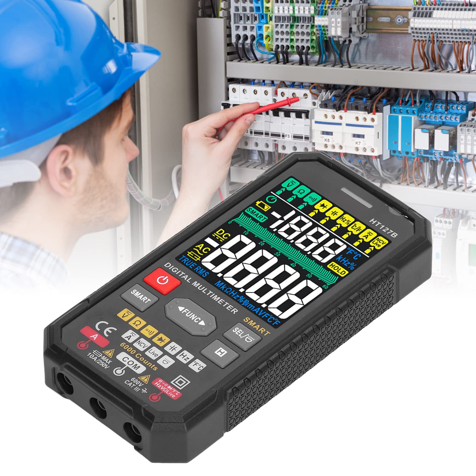 Multimetro Digitale Tester Portatile Ad Alta Precisione per Elettricisti e Appassionati di Fai da Te Materiale ABS Display LCD 3 Risultati