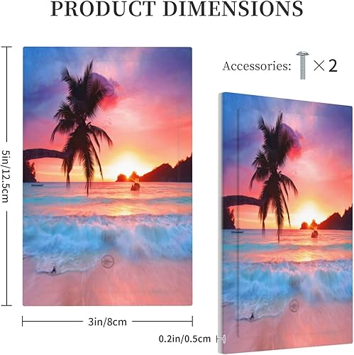 Miniatura 9 de Vincent Van Gogh - Placa decorativa de pared para pared, diseño de noche estrellada, tamaño estándar de 1 banda, 5 x 3 pulgadas, policarbonato