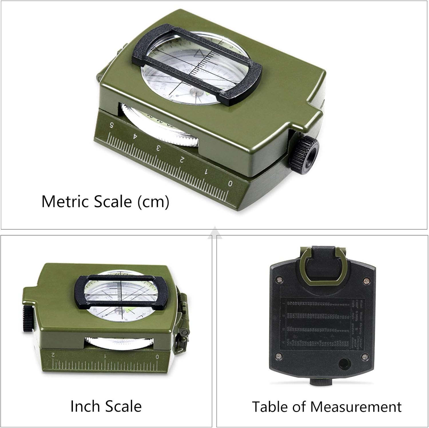 YEHOBU Military Lensatic Sighting Compass,Orienteering Survival Compass, Waterproof and Shakeproof Navigation Compasses, Survival Emergency Luminous Sighting Compass with Carrying Bag (Army Green) : Sports & Outdoors