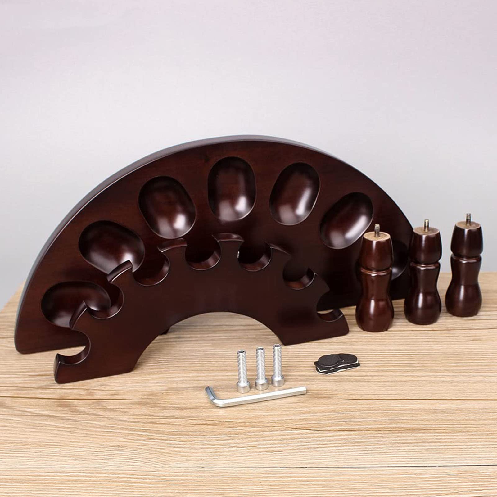 Soporte Universal para 7 Pipas, de Madera, fácil de Instalar, Hecho a Mano, para Fumadores o coleccionistas, Ideal como decoración de Escritorio.