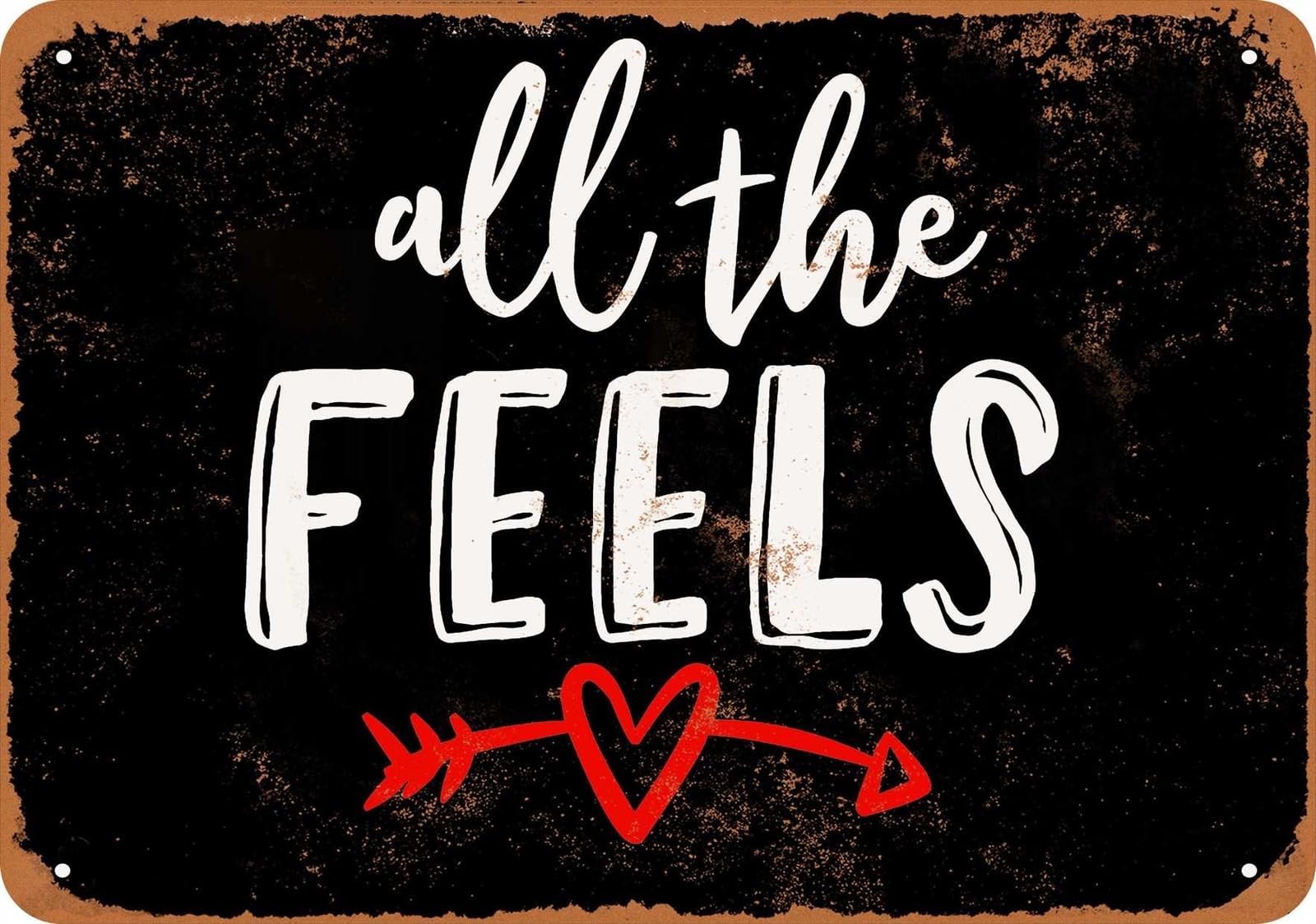 Miaomansenstore Metal Sign - All The Feels (Black) - Vintage Look Home Decor