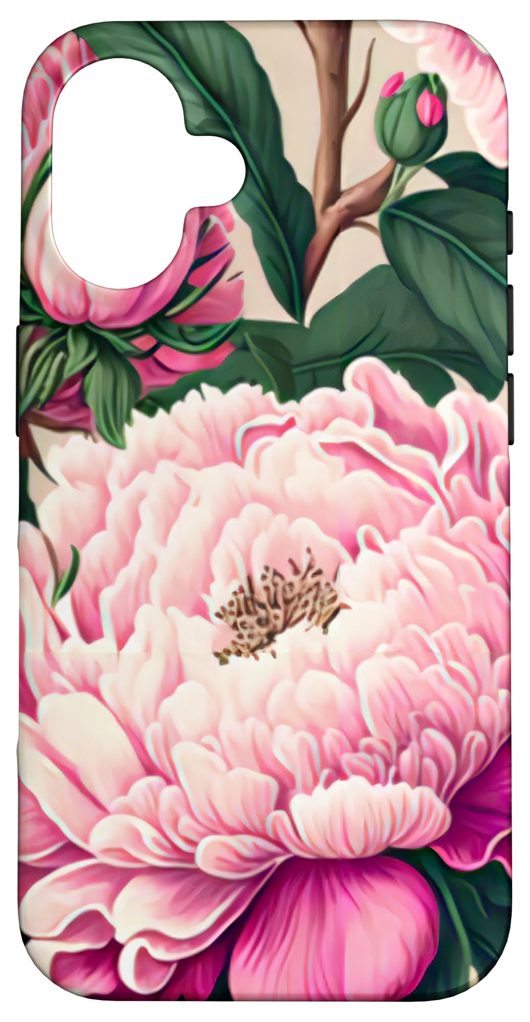 Pink Peony Art Design Case for iPhone 16