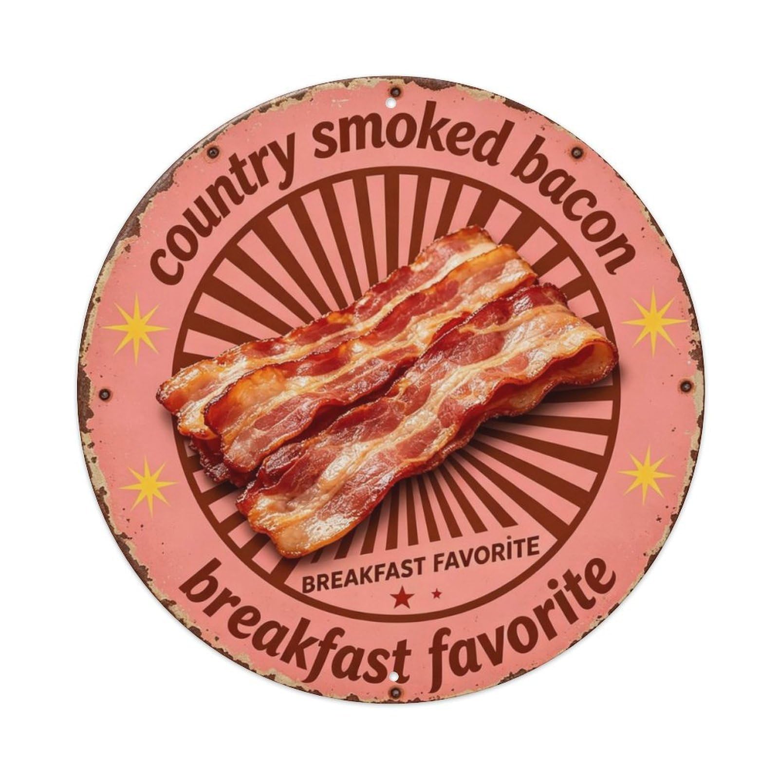 Country Smoked Bacon Metal Tin Sign Plaque