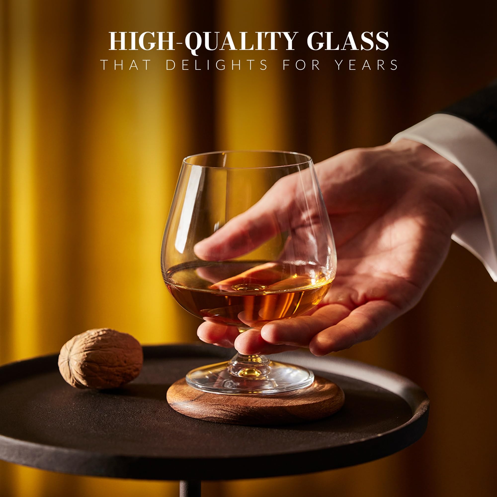 Krosno Brandy - Juego de 6 vasos de coñac, colección Balance, ideales para beber alcohol, vidrio sin plomo, apto para lavavajillas, fabricado en Europa