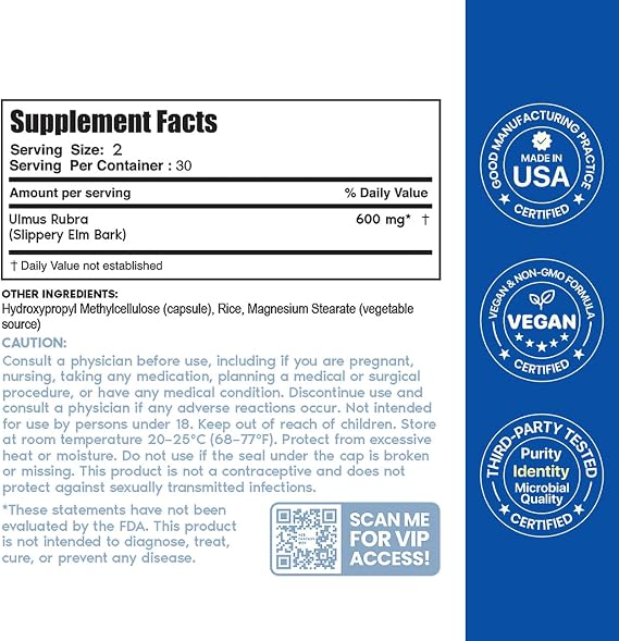 Her Fantasy Box | Slippery Box | Fast-Acting Slippery Elm Capsules for Feminine Wellness & Intimate Moisture Support 60 Vegan Capsules