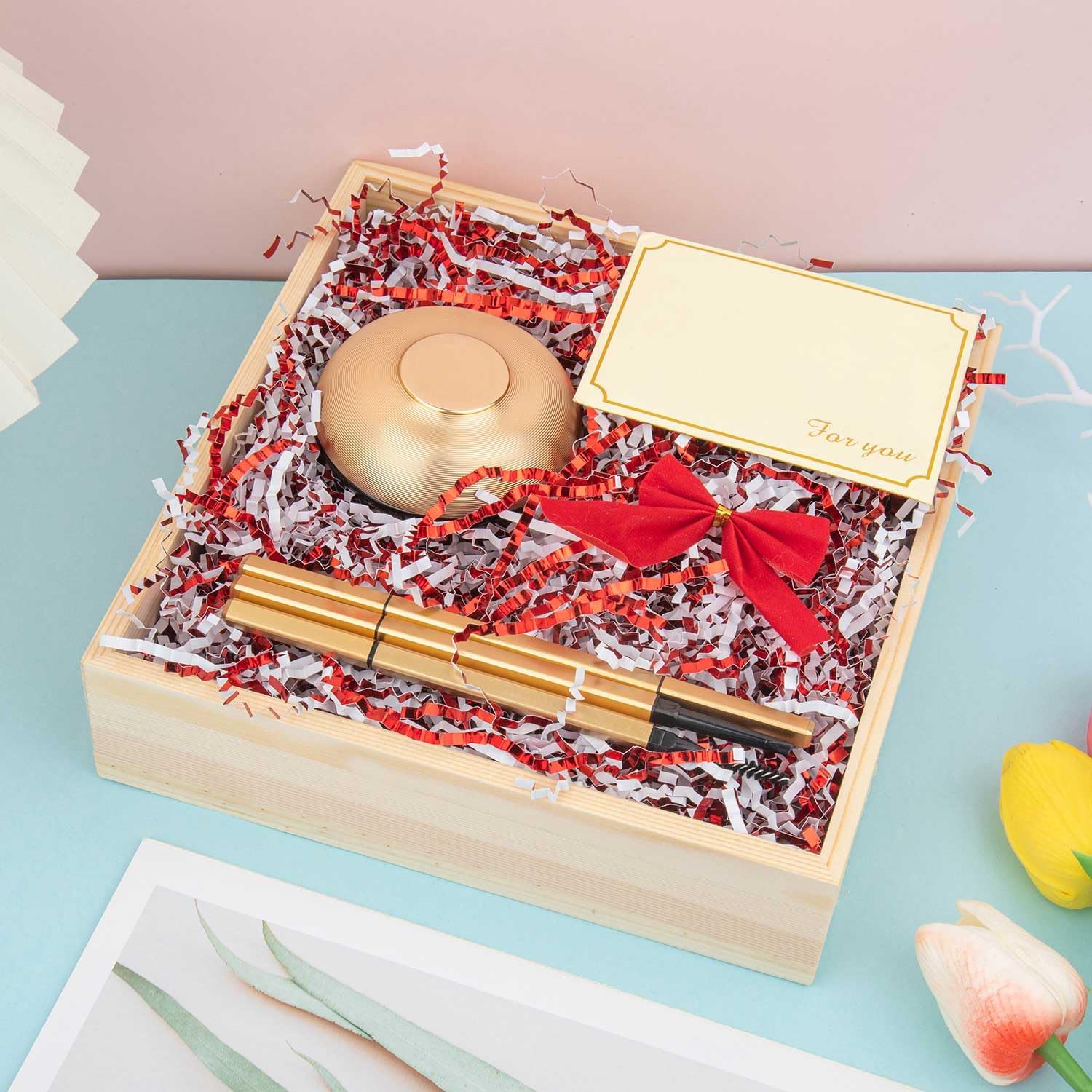 Caleihd 4.5oz Crinkle Cut Paper Shredded Filler Paper for Gift Baskets Gift Box Confetti Paper Shreds Decoration Stuffing for Birthday, Weddings, Anniversaries, Christmas Wrapping Red&White - Image 3