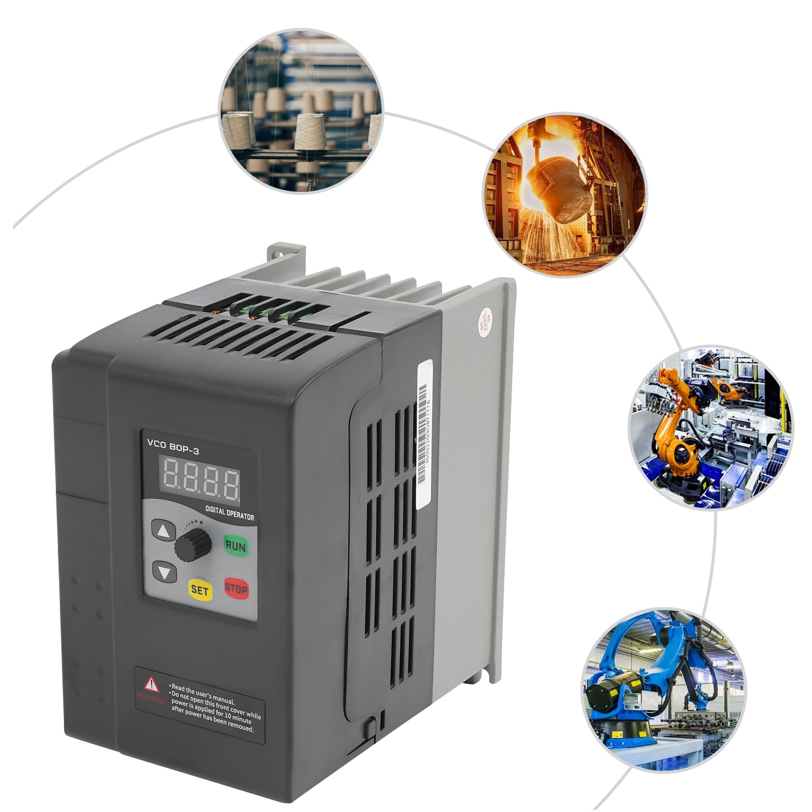 Frequenzumrichter 1500W Motor Inverter Konverter, VFD Frequenzwandler Inverter Antrieb, Variable Frequency Driver Inverter, Computerized Numerical Control für 3 Phasen Drehstrommotoren, 3HP 380V, 4.1A