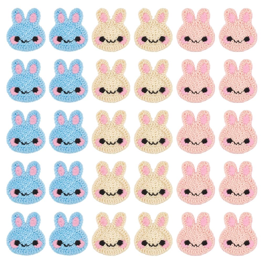Patch tissu tricoté lapin écusson animal mignon accessoire couture DIY
