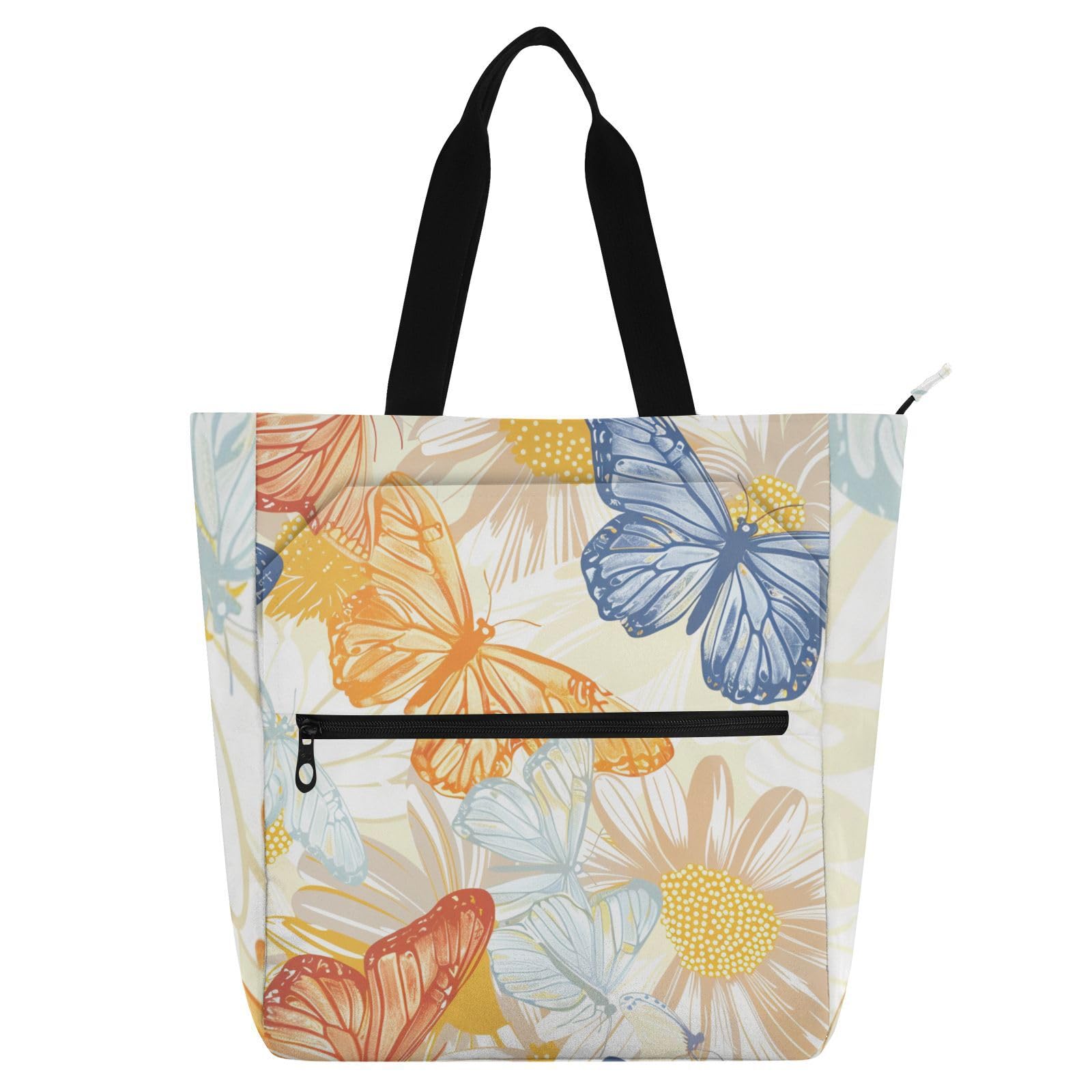 Bolsa de mano impermeable para niños con diseño de flores ideal para la biblioteca 8