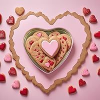 Vista 6 de Blulu 6 latas de metal en forma de corazón para el día de San Valentín con tapas de 4.72 x 4.33 pulgadas, cajas de dulces de San Valentín, tarro