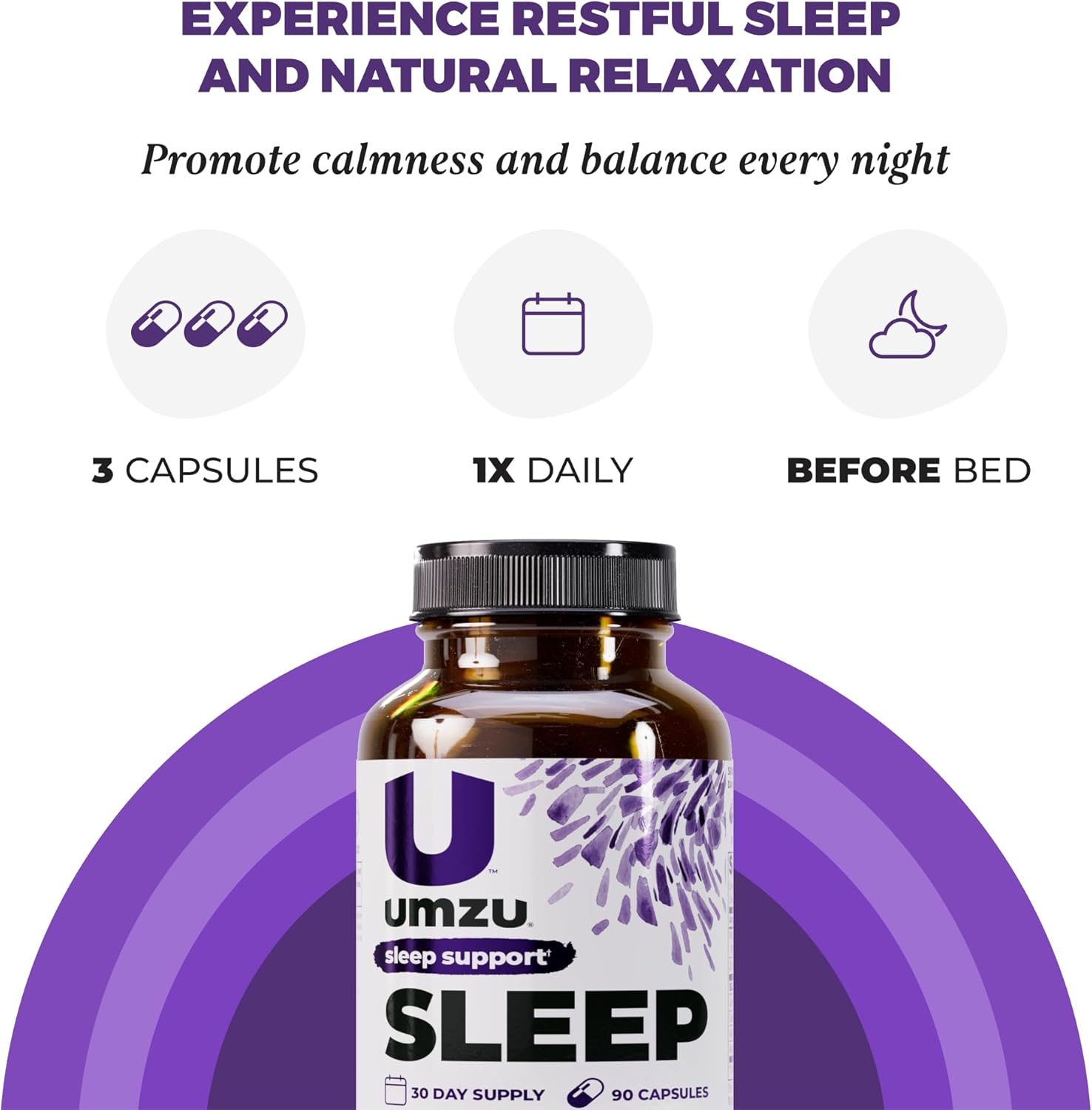 UMZU Sleep Magnesium Glycinate Supplement, (30 Day Supply) – with GABA L-Theanine Zinc & Herbal Extracts – Magnesium Glycinate for Sleep Relaxation Calm Mood & L-Theanine Nightly Wellness Support - Image 5