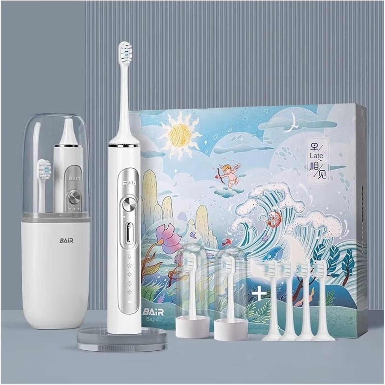 BAIR G2/G201 high-end Flagship Electric Toothbrush Vibration-Charging Smart Sonic Automatic Toothbrush for Men and Women (32-33, 34-35, 36-37, 38-39, 40-41, 42-43, 44-45, 46-47 : Mist Gray)