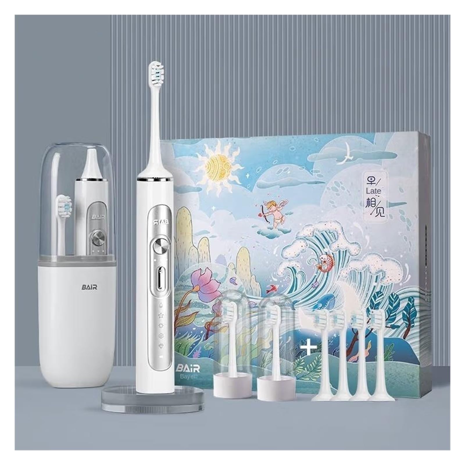 BAIR G2/G201 high-end flagship electric toothbrush vibration-charging smart sonic automatic toothbrush for men and women (32-33, 3435, 36-37, 38-39, 40-41, 42-43, 44-45, 46-47 : Mist gray)-image-17
