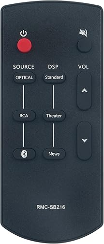 RMC-SB216 Mando a distancia reemplazado para barra de sonido Insignia NS-SB216 NS-SB216-VG