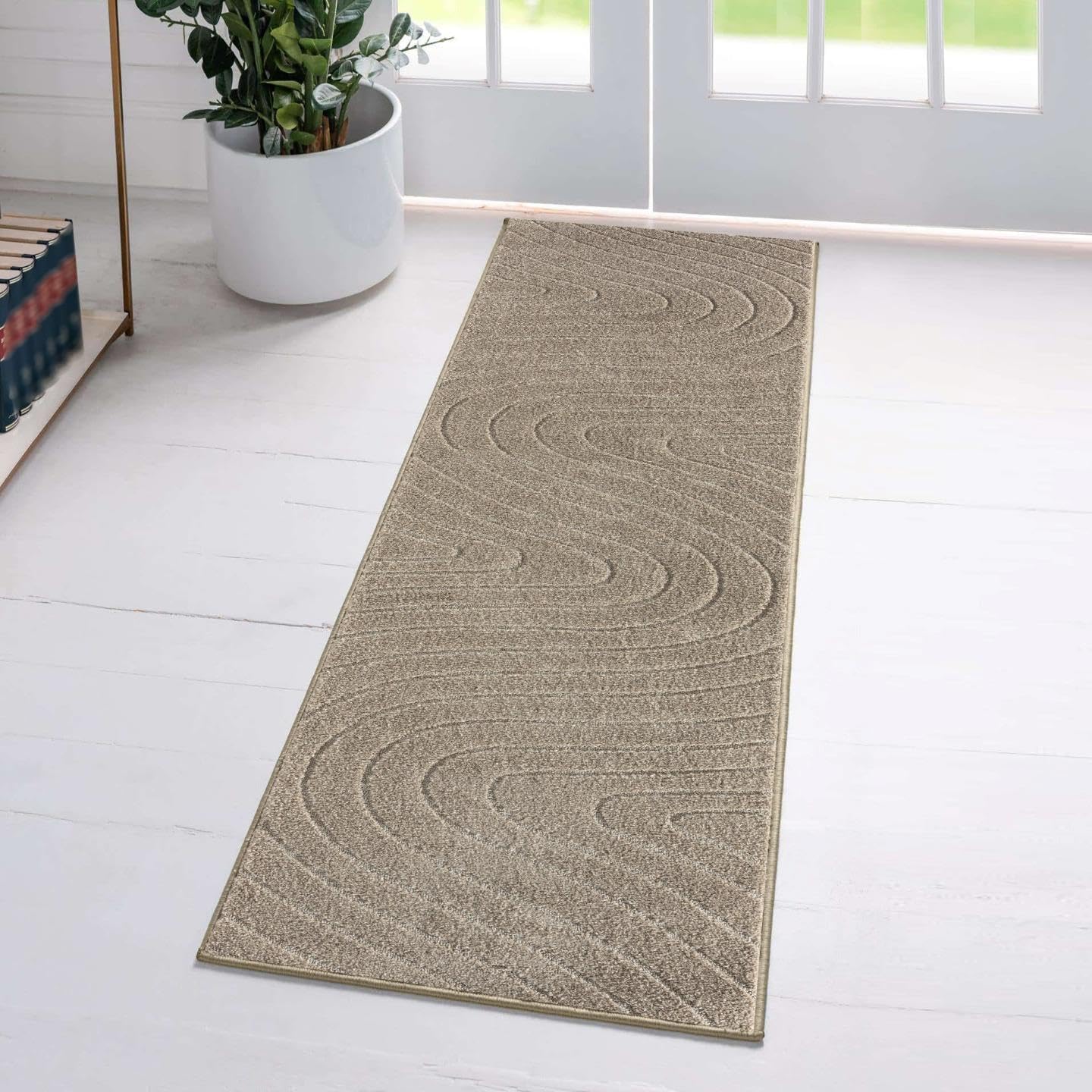 LUXE WEAVERS Modern Geometric Wave Area Rug, Contemporary Stain Resistant Carpet