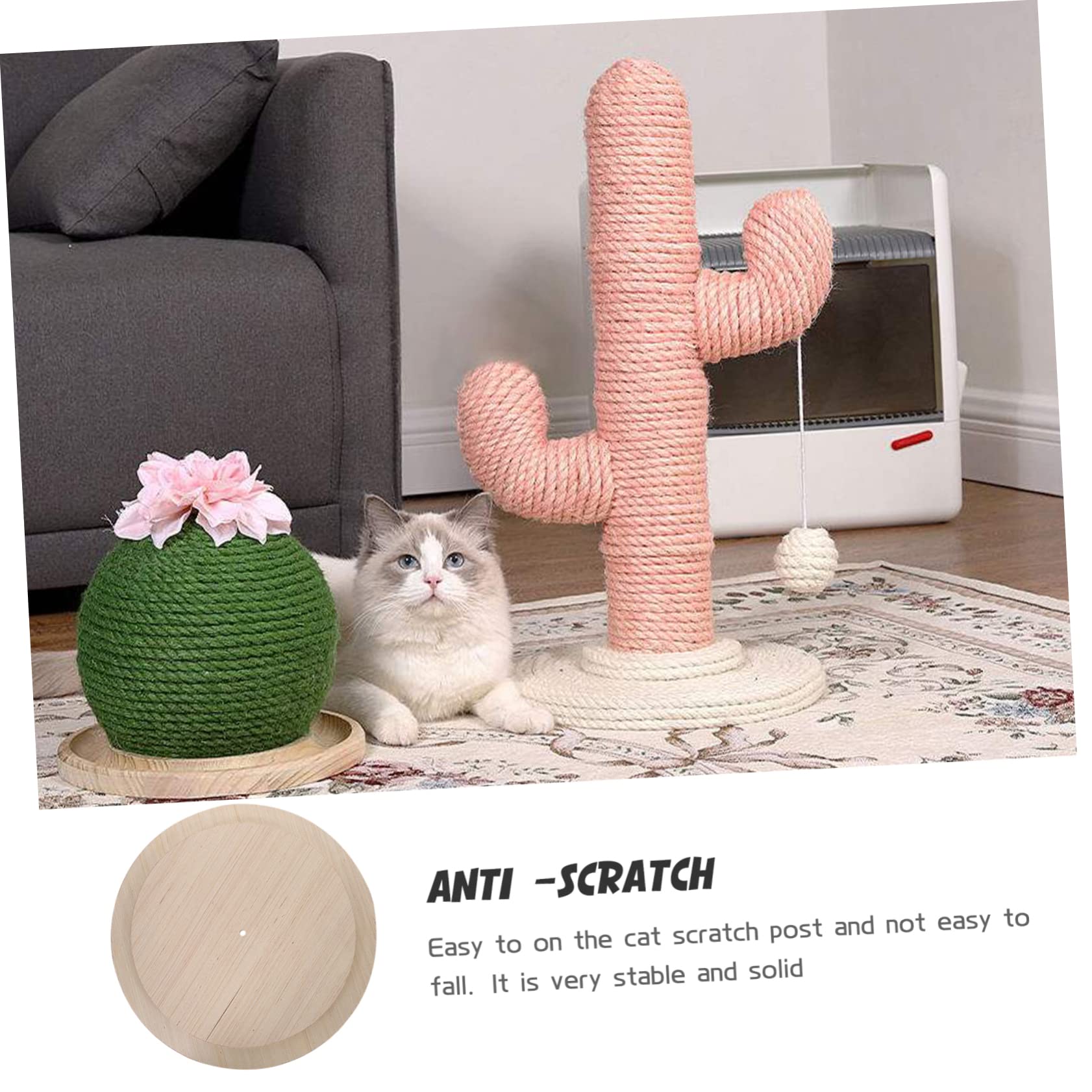 Plataforma de Madera Resistente para Gatos, Recambio para Rascador Base Reforzada, Accesorio para Poste de Juego y Descanso para Gatos Domésticos