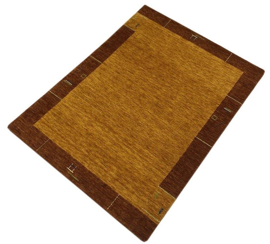 Tapis Gabbeh Loom 100 % laine orange doré 175 x 240 cm tissé à la main WR125