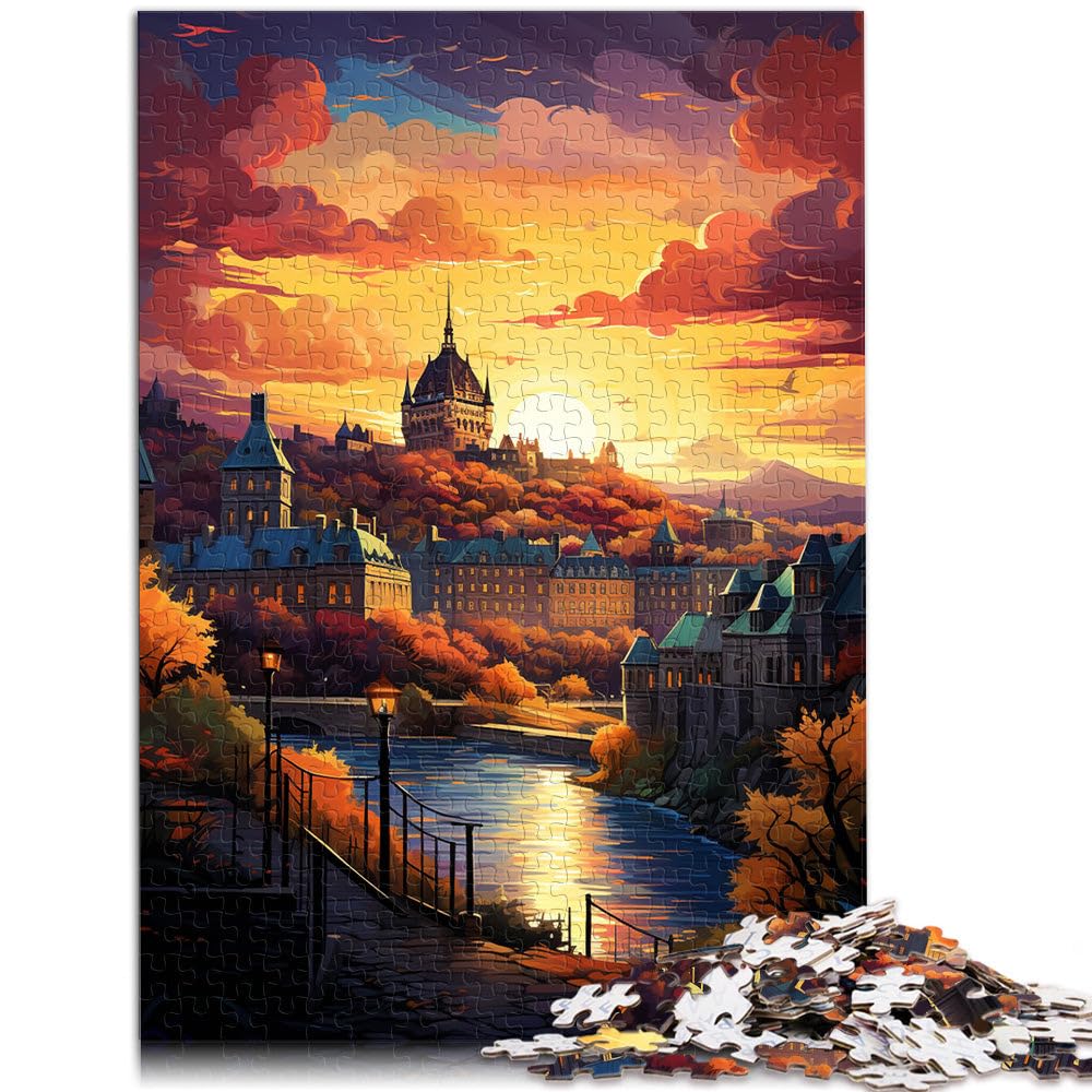Puzzle per adulti, 2000 pezzi, vecchio Quebec, difficile e stimolante, 27,56 x 39,37 pollici, gioco educativo per compleanno, Natale