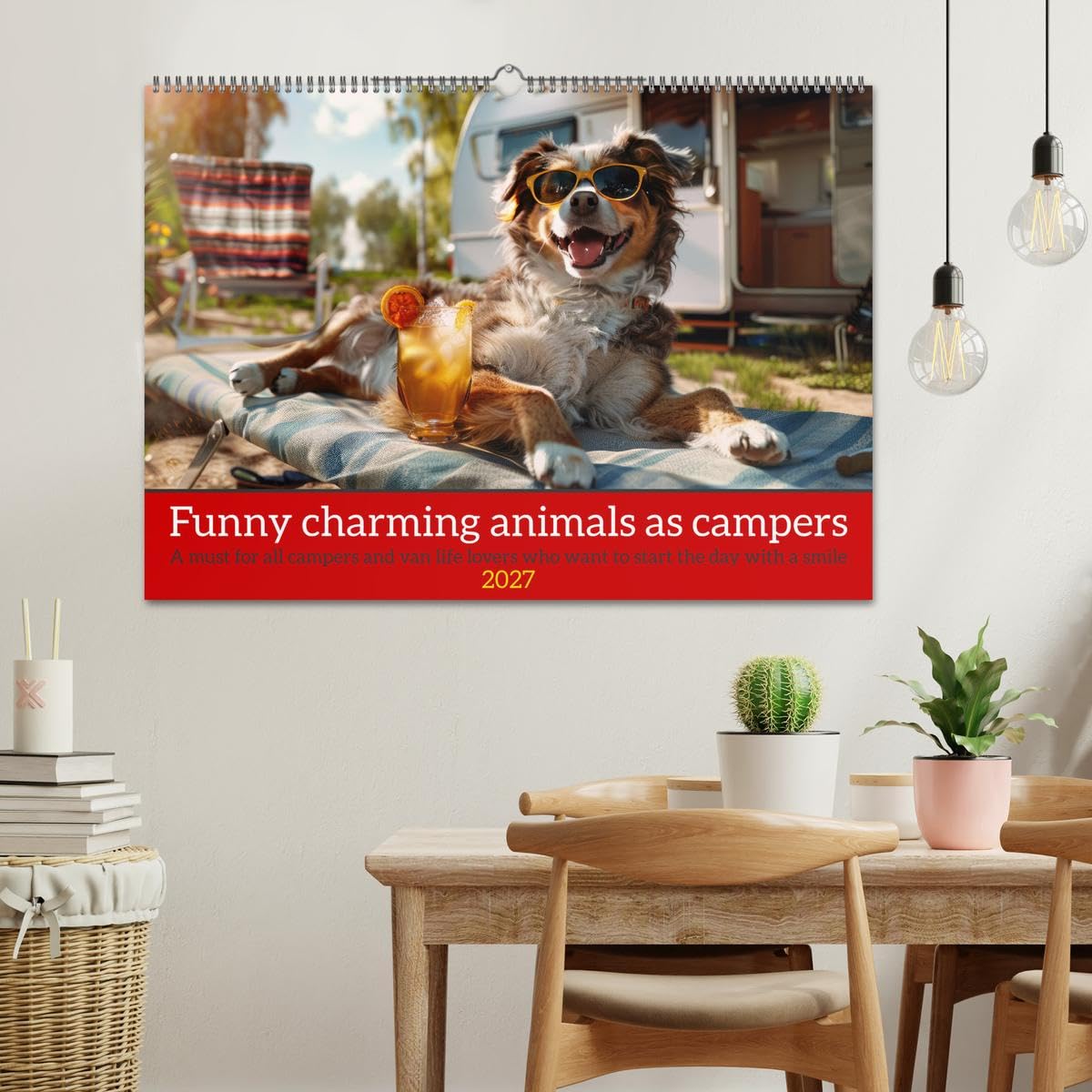 Funny charming animals as campers (Wall Calendar 2027 DIN A2 landscape), CALVENDO 12 Month Wall Calendar: Funny animals enjoy the camper lifestyle with humorous slogans