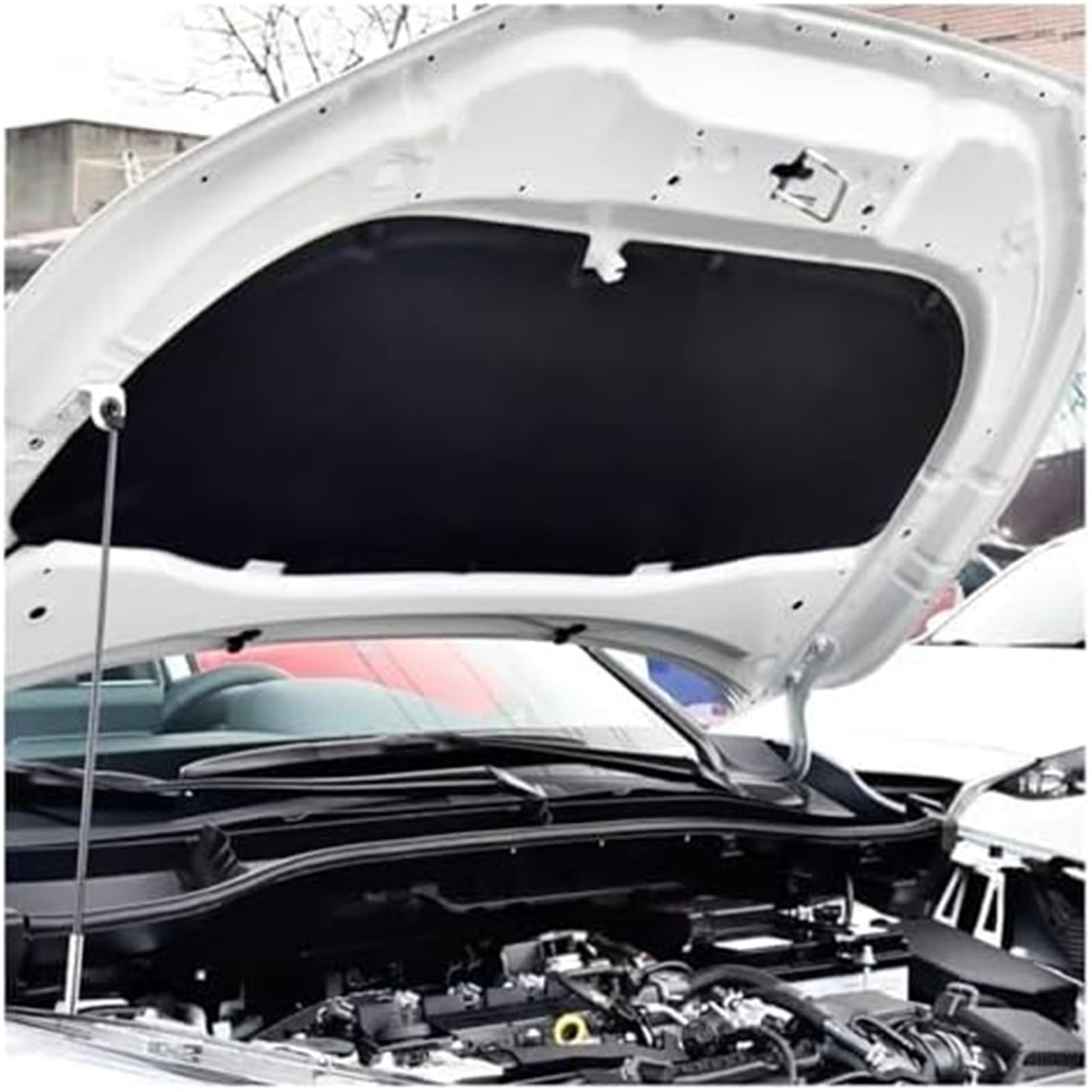Mata grzewcza do silnika samochodowego Dla Toyoty i Corolli Cross 2020-2024, izolacyjna wkładka bawełniana na maskę silnika, mata grzewcza, dźwiękoszczelna, arkuszowa osłona(Schwarz)