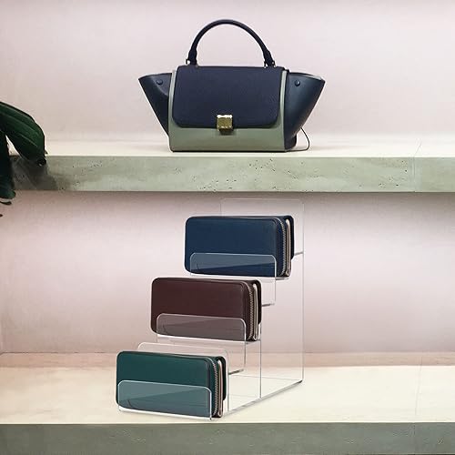 Miniatura 4 de DOITOOL Estante elevador de bolso de 6 niveles, soporte de exhibición de acrílico transparente, estante elevador de exhibición de joyas para