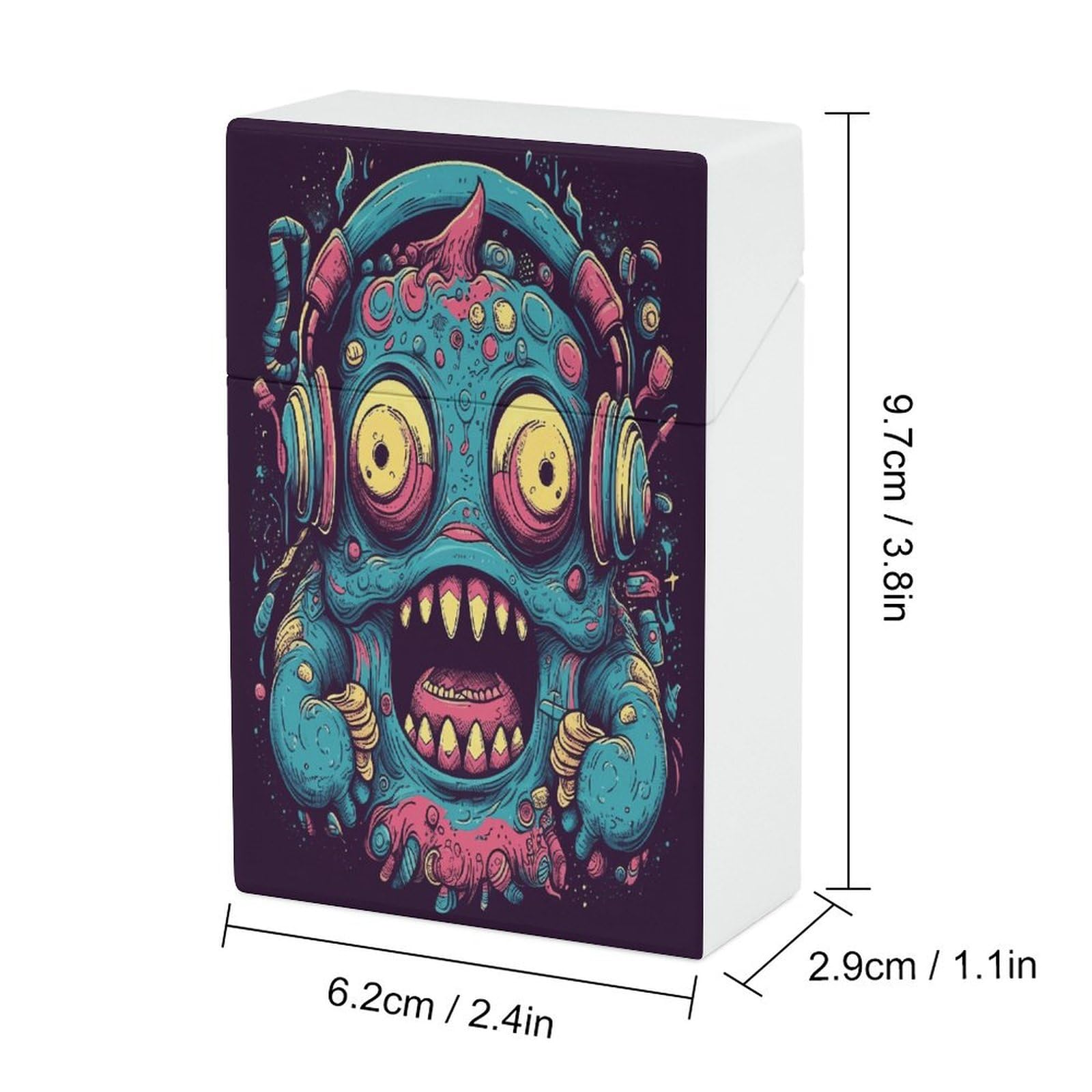 Amazon.com: Portable Plastic Cigarette Case, Love Music Monster Print  Pockets Cigarette Case Sleek Cigarette Holder for Men and Women : Health &  Household